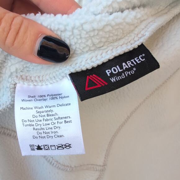 Eddie Bauer Polartec Full Zip Fleece Jacket Women's Large Baby Blue - Picture 6 of 11